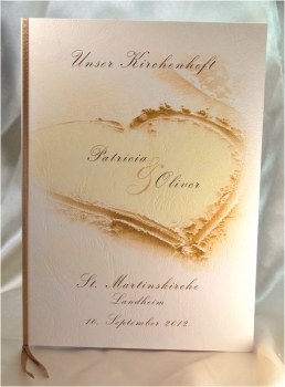 Kirchenheft zur Hochzeit in Creme und Kaffee-T�nen