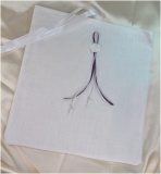 Schutztasche aus feinem Leinen in Wei� und Aubergine f�r B�cher bis 21x23 cm