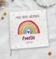 Preview: personalisiertes Gästebuch & Album zum 1. Geburtstag oder zur Babyparty mit farbenfrohem Regenbogen und Herz