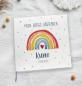 Preview: personalisiertes Gästebuch & Album zum 1. Geburtstag oder zur Babyparty mit farbenfrohem Regenbogen und Herz,