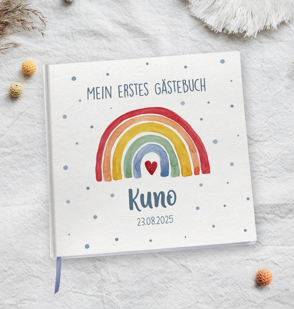 Preview: Gästebuch "Regenbogen bunt blau" Preview: Gästebuch "Regenbogen bunt blau"