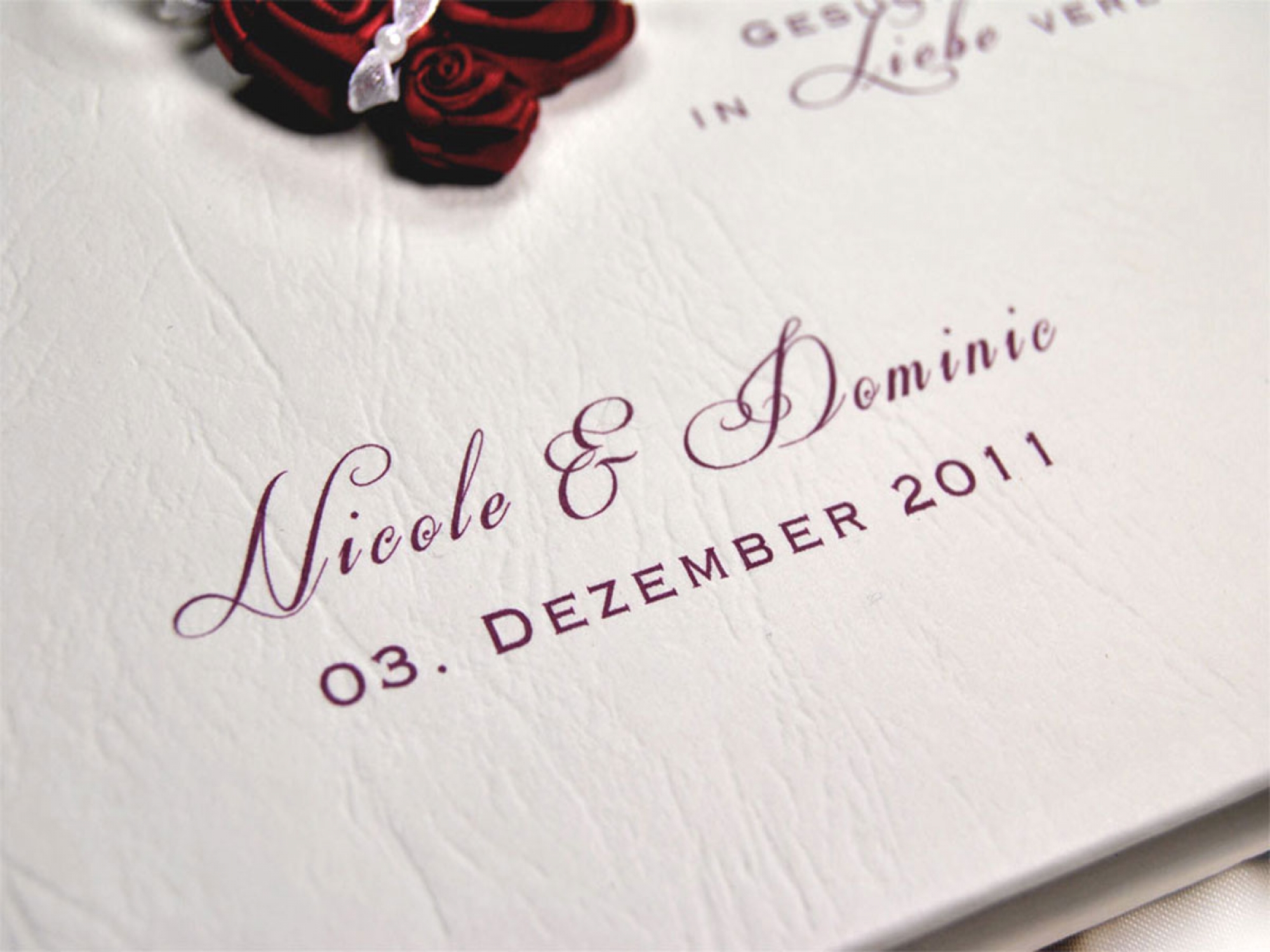 Namen personalisiert Wedding HARDCOVER Gästebuch Hochzeit bordeaux/creme Foto 