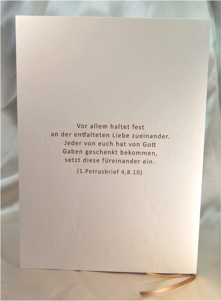 Programmheft zur Hochzeit mit Sprüchen Ihrer Wahl